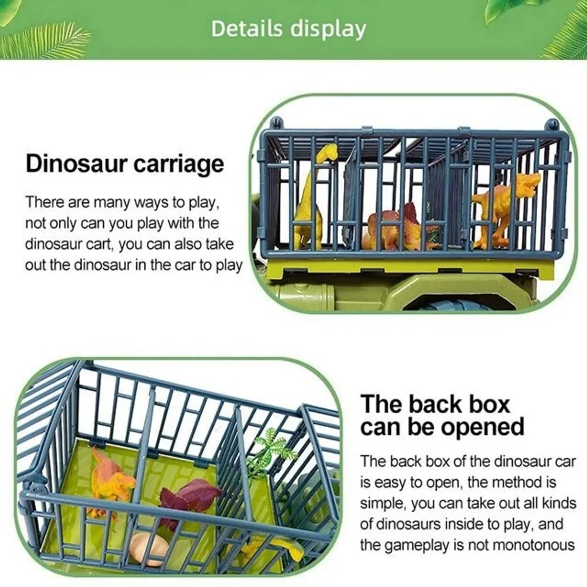 Dinosaur Toy Trucks Carrier for Kids  Tyrannosaurus Rex Large Car Truck Excavator Transport