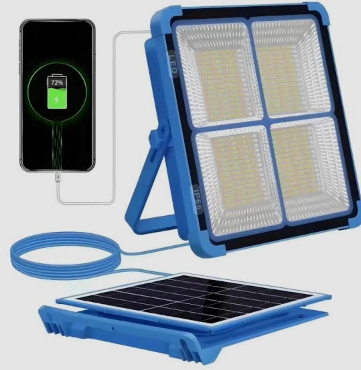 UXI BL-911 Solar Flood Light | Portable LED Emergency Light with Panel & USB Charging
