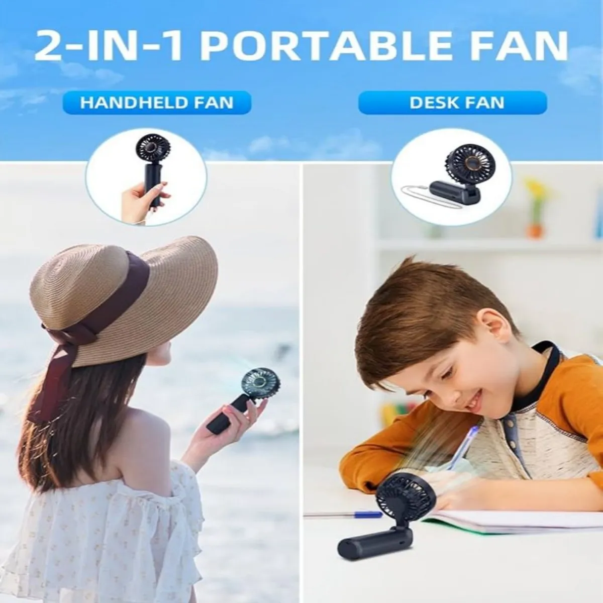 Black Foldable Handheld Mini Fan