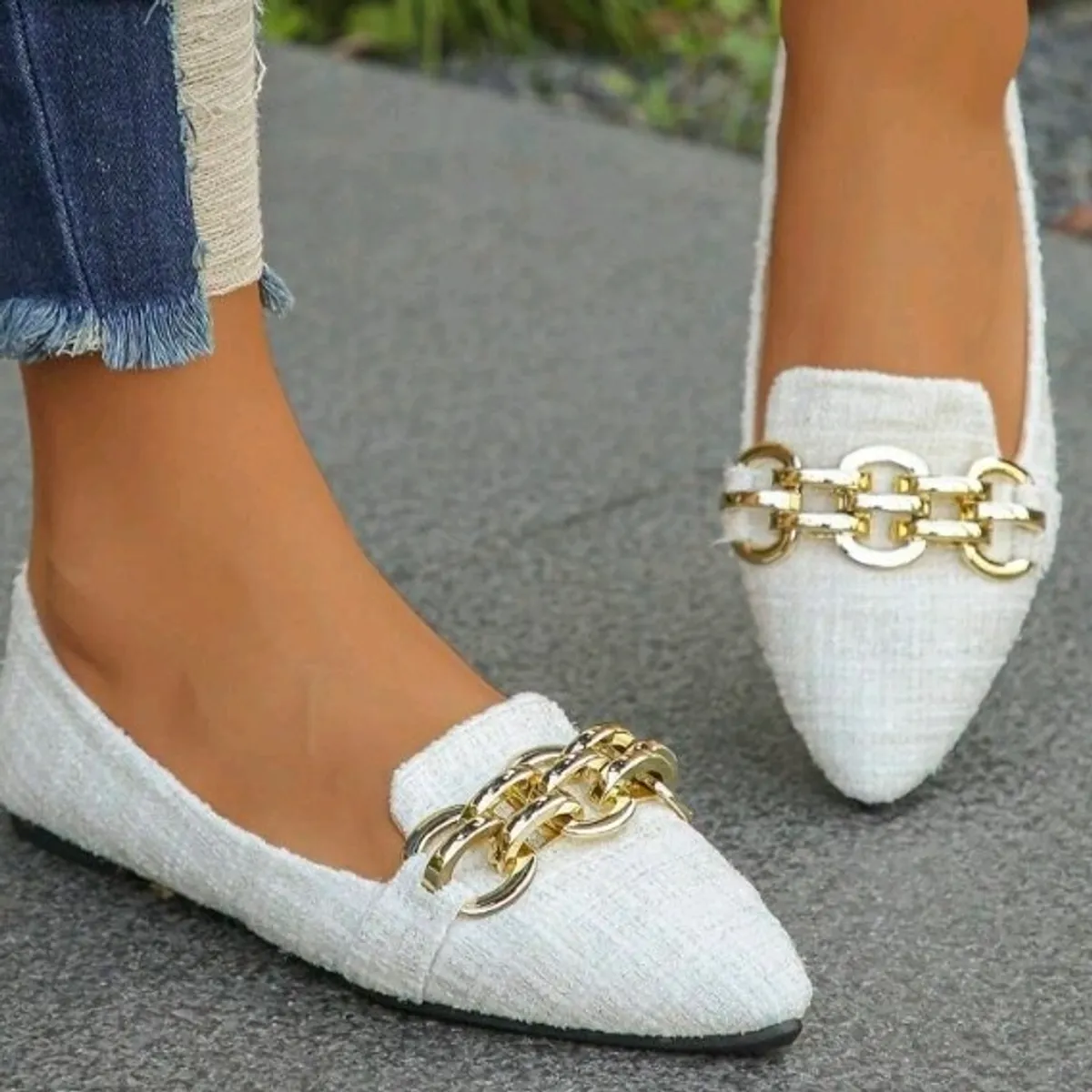 Women's Pointed Toe Colorful Patterned Flats-Size 5/5.5