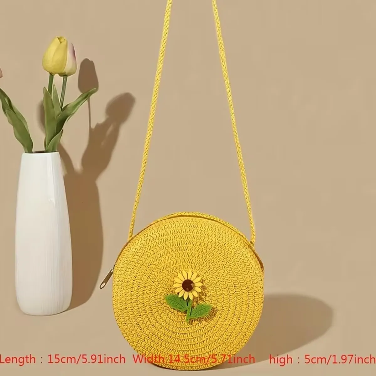 2 Pc Adorable And Comfortable Hat With A Sunflower Bag