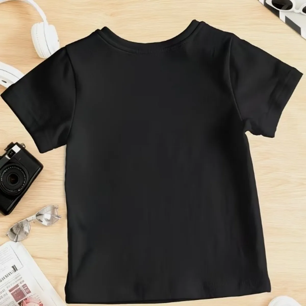 Girls' Black " Always Daddy's Girl " Print Crew Neck T-Shirt-Size 120