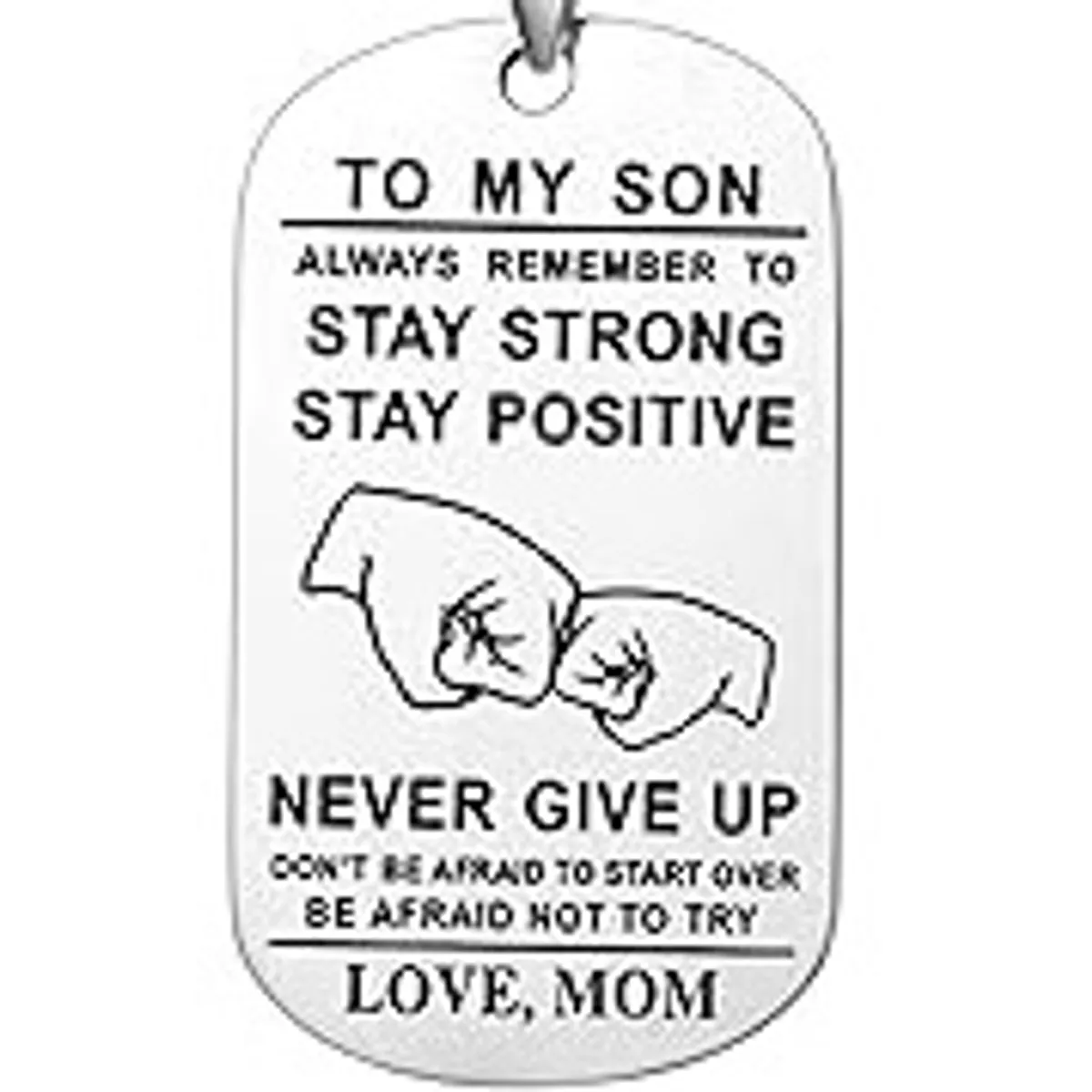 To My Son Necklace from Dad Mom Never Forget How Much I Love You Birthday Christmas Gifts Dog Tag Necklace
