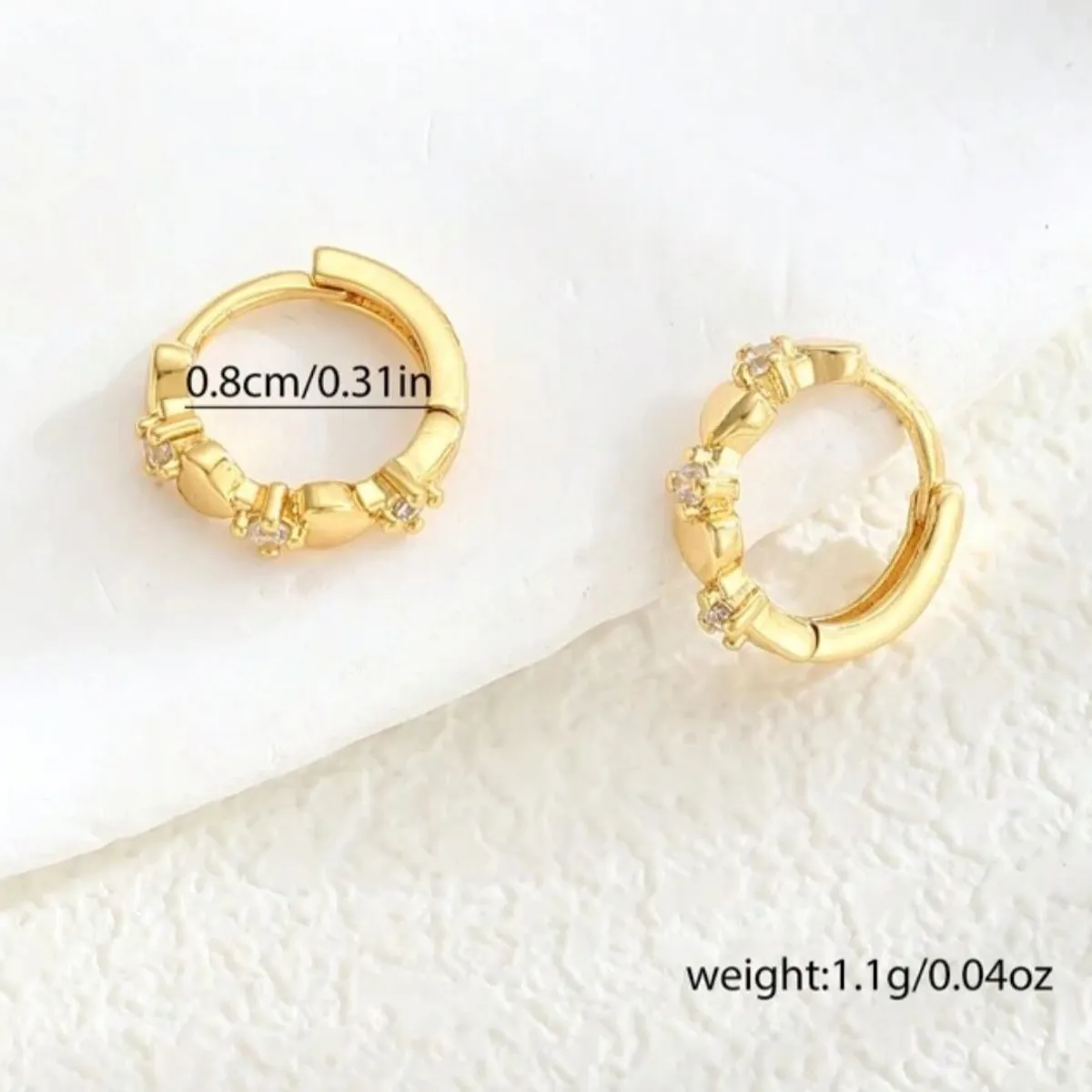 1pair Kids Cute Delicate Cubic Zirconia & Heart Shaped Hoop Earrings Suitable For Kids Girls