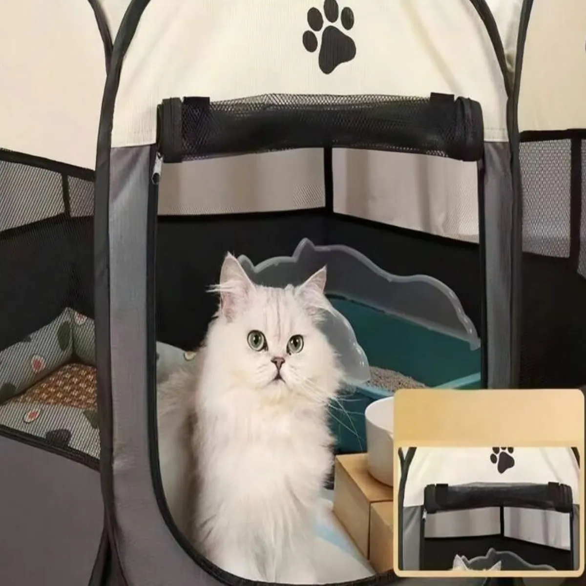 1pc Pet Cat & Dog Scratch Resistant Foldable Enclosure Tent Puppy Keep Puppy Keep Cat Toys Cat Scratching Post - Size XL