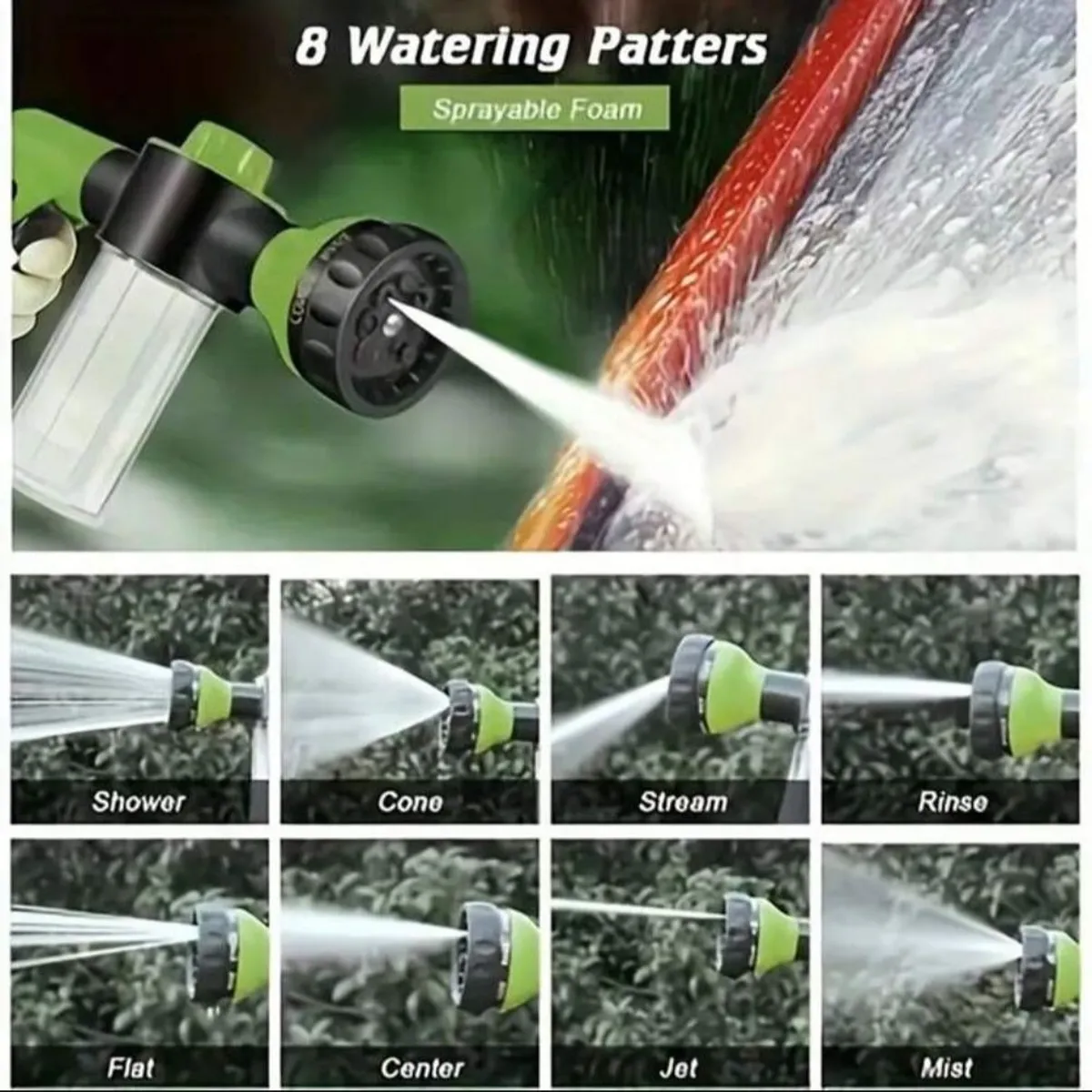 1pc 8-In-1 Outdoor Horse/Dog Washer And Garden Hose Nozzle - Perfect For Pet Baths, Watering Flowers, And Washing Cars