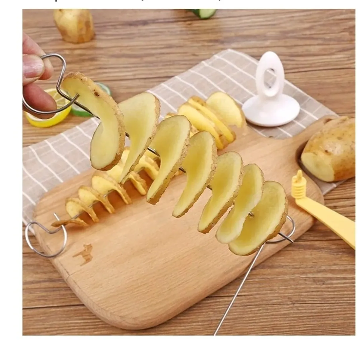 1pcs Fdit Spiral Potato Cutter, Diy Potato Grater Diy Manual Vegetable Spiralizer Grater Peelers Slicers Cut Kitchen Accessories Spiral Slicer