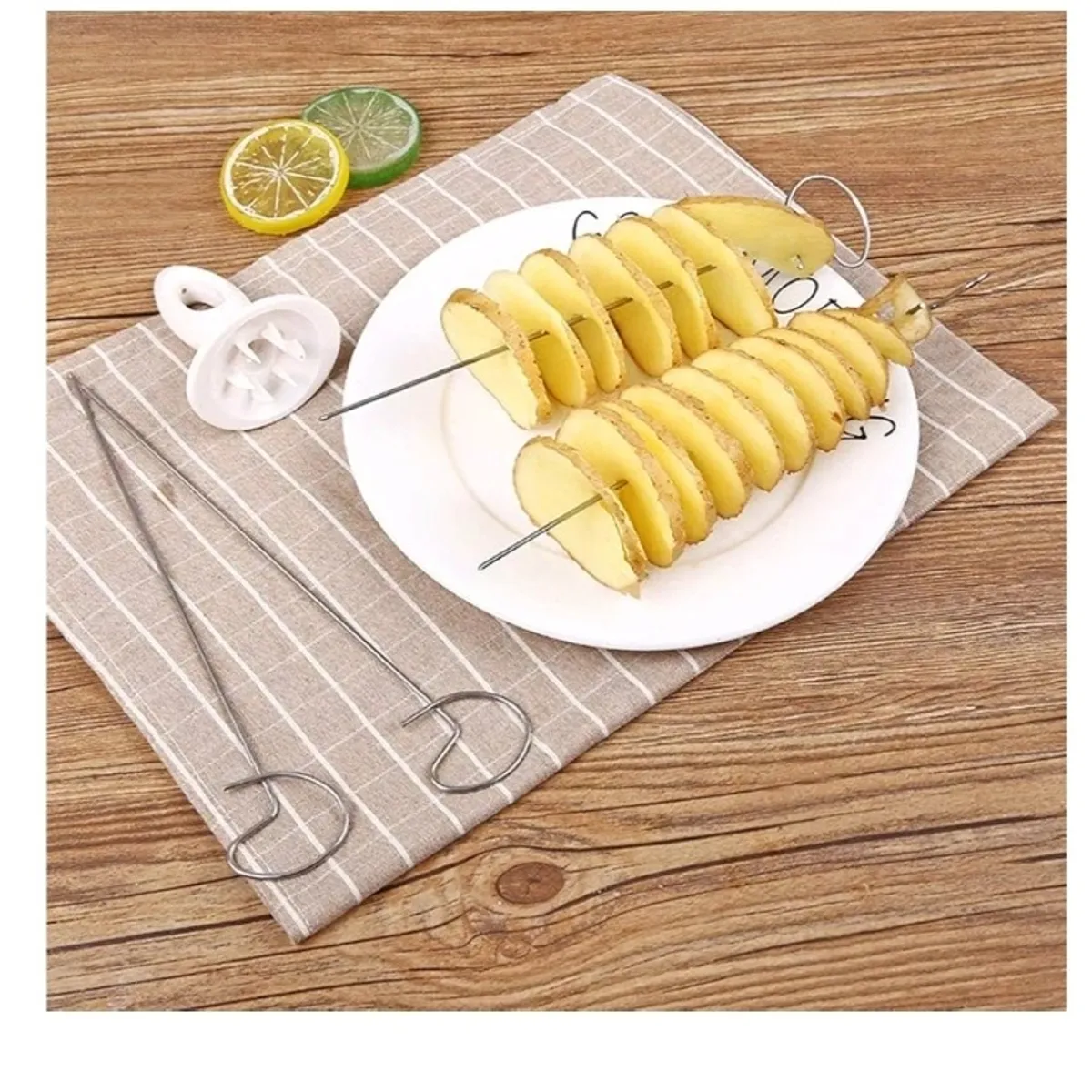 1pcs Fdit Spiral Potato Cutter, Diy Potato Grater Diy Manual Vegetable Spiralizer Grater Peelers Slicers Cut Kitchen Accessories Spiral Slicer