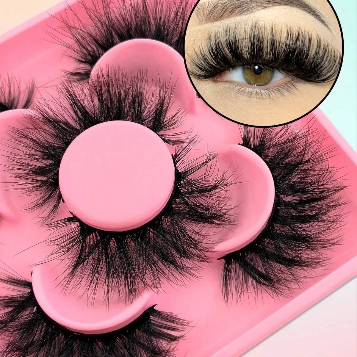 False Eyelashes 3 Pairs Fluffy Volumized Eyelashes Lashes Dramatic Look
