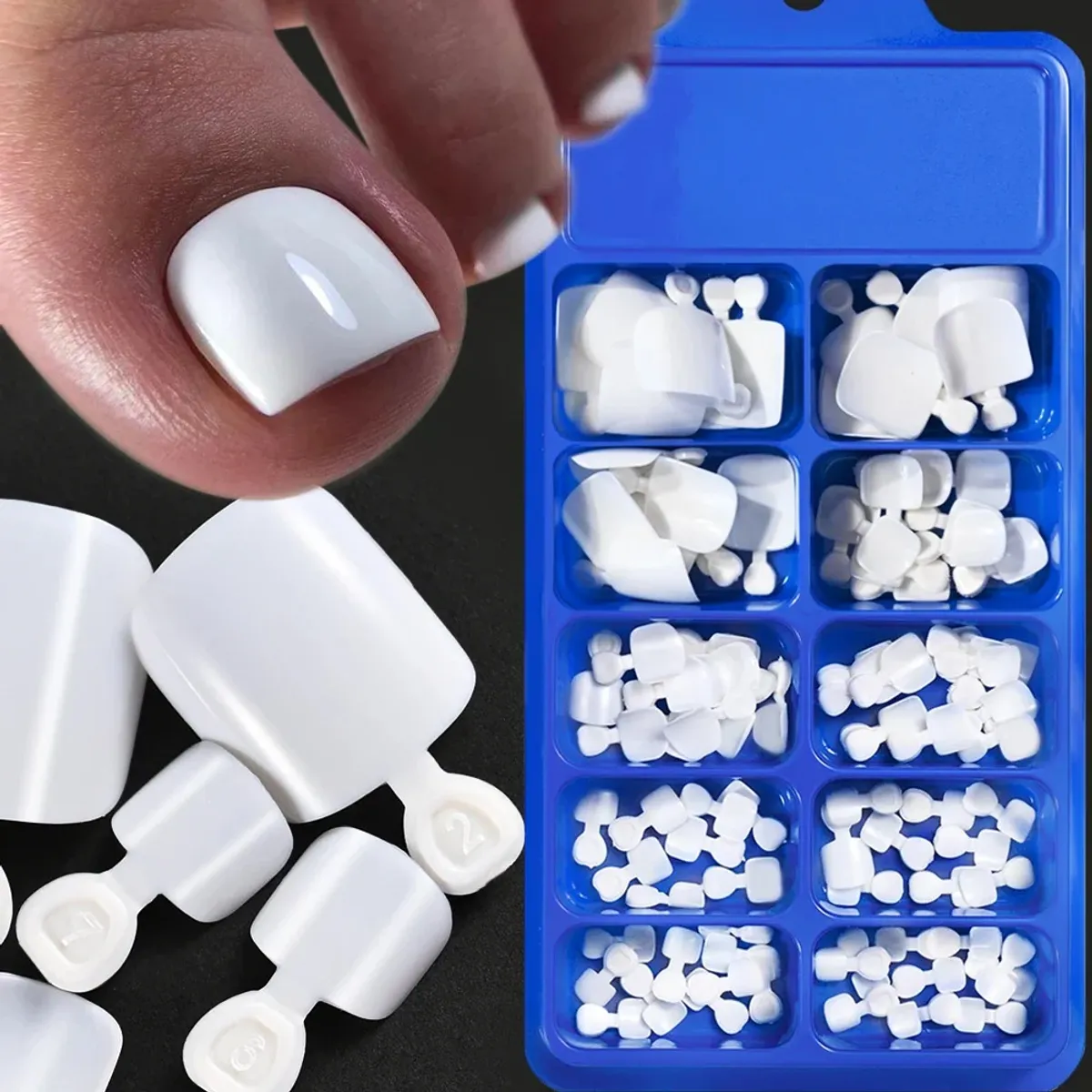 100pcs Nail Tips Stiletto Nails Full Cover False Fake Nail-White