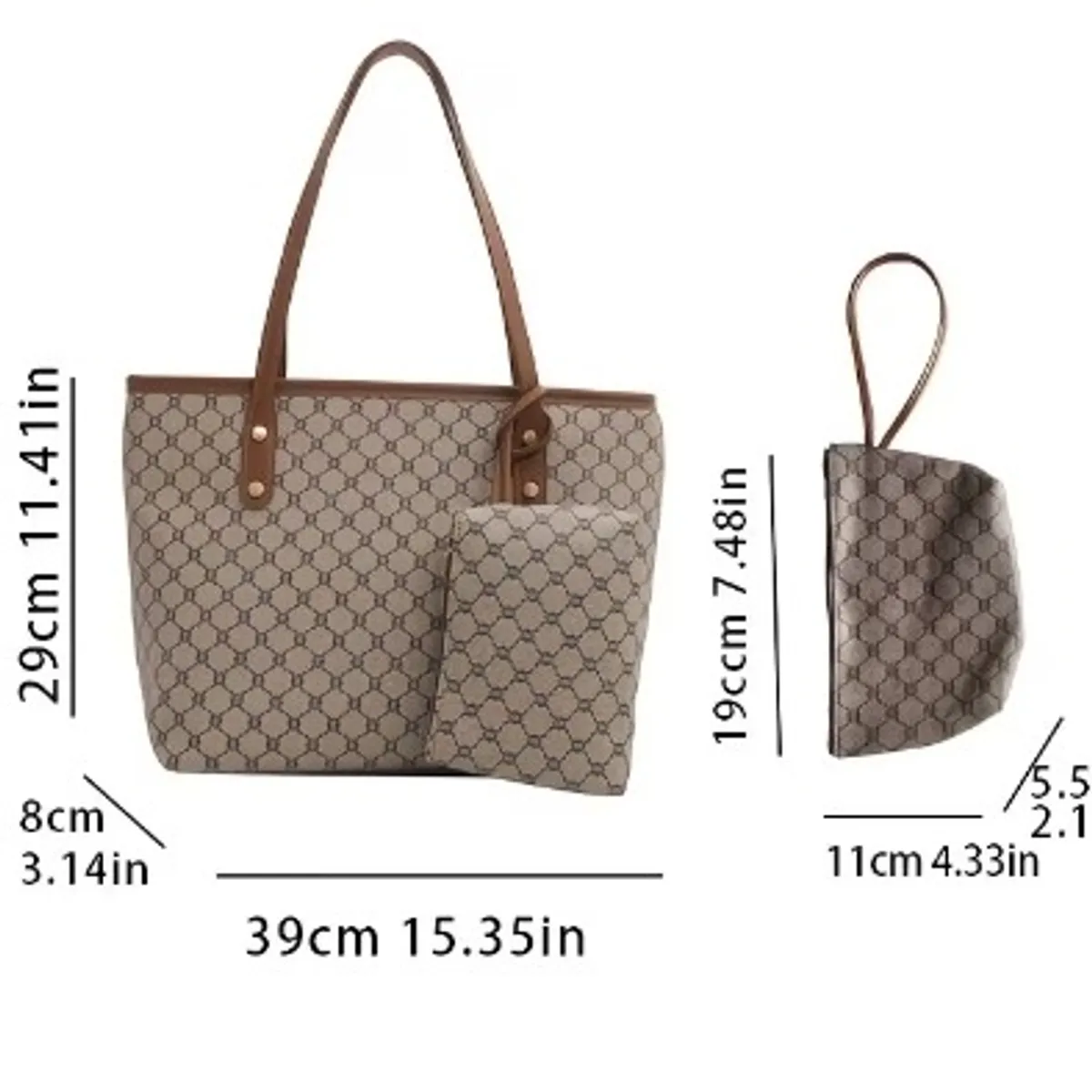 Brown Large Capacity Women'S Shoulder Bag