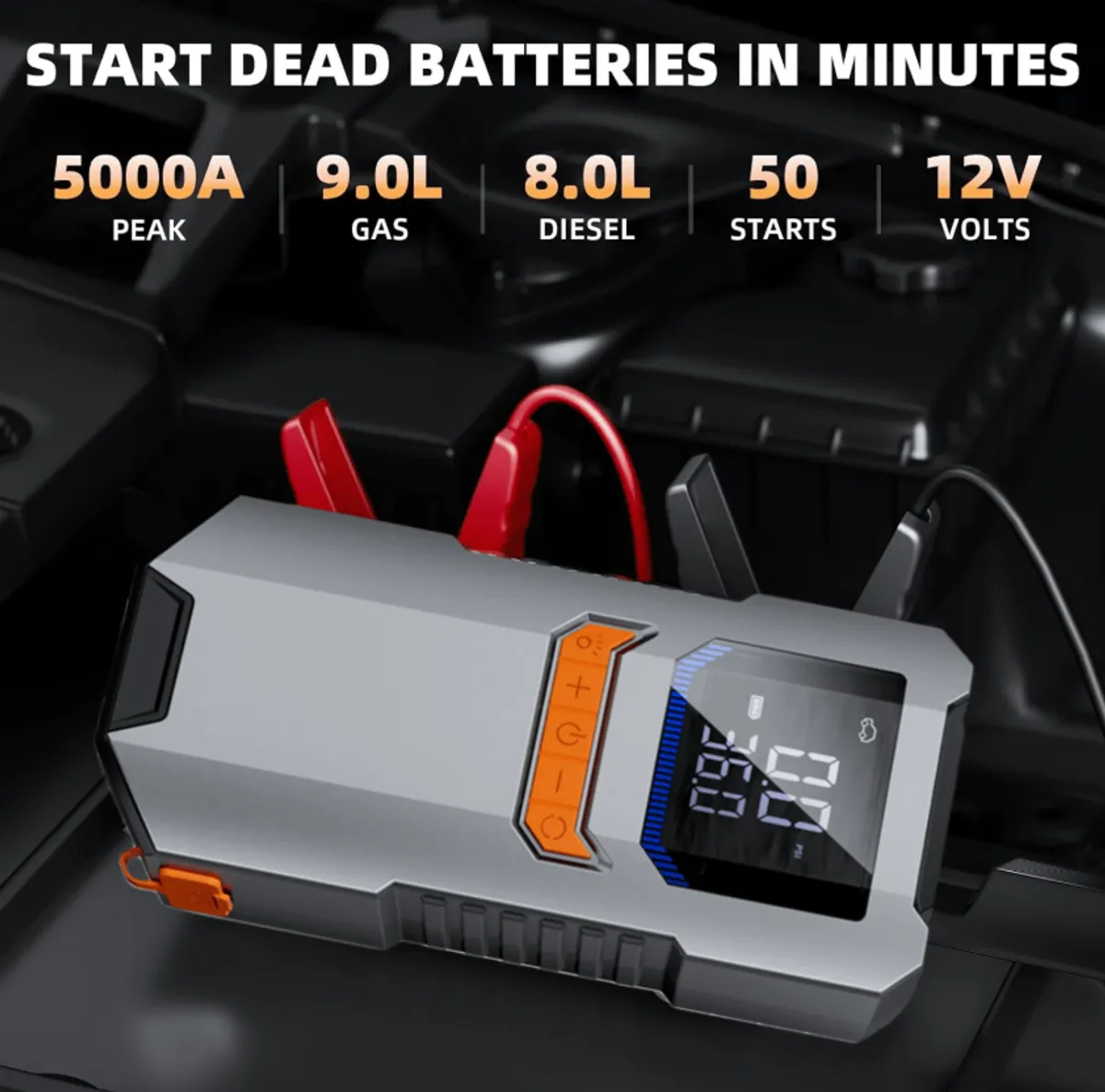 5000A Vehicle Battery Jumper & Air Compressor Combo