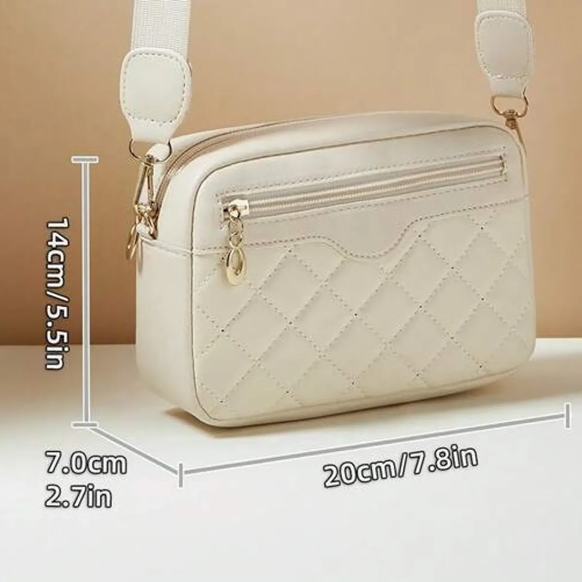 Fashion Minimalist Rhombus Pattern Multi-Pocket Quilted Butterfly Shoulder Bag