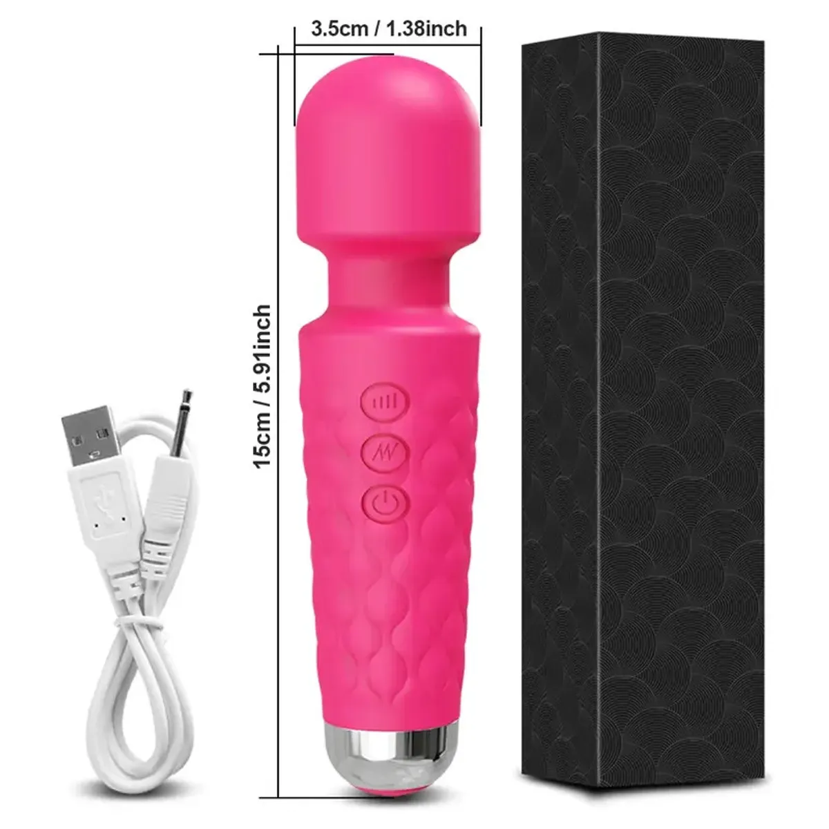 Velvet Pulse Rechargeable Wand Massager, Pink