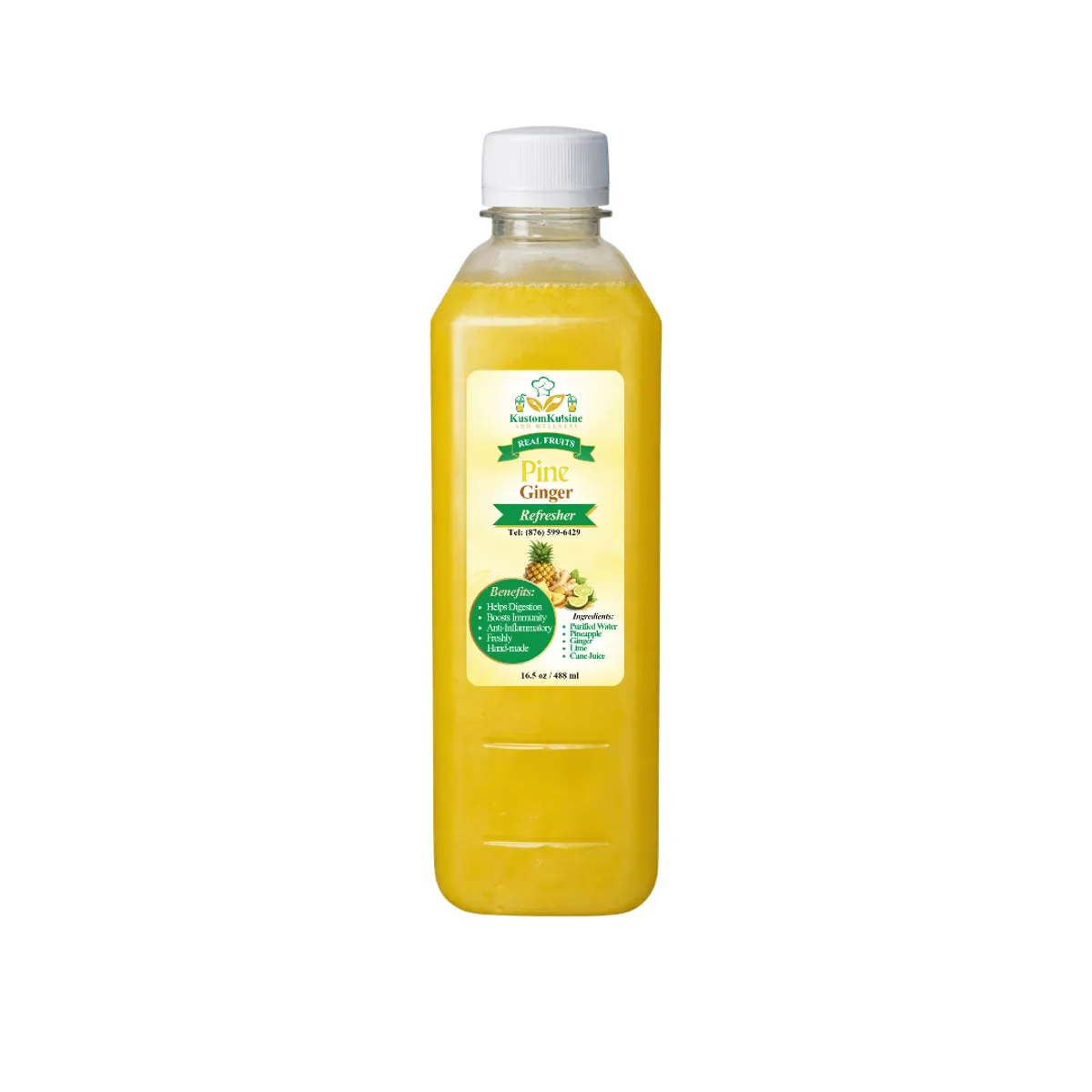 Pine Ginger Refresher, 16.5 oz, 2Pk, Freshly Made Natural Juice