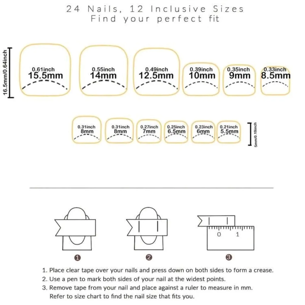 Press-On Toe Nails (24 pieces) [Colours: Burgundy, Peach, French, White]