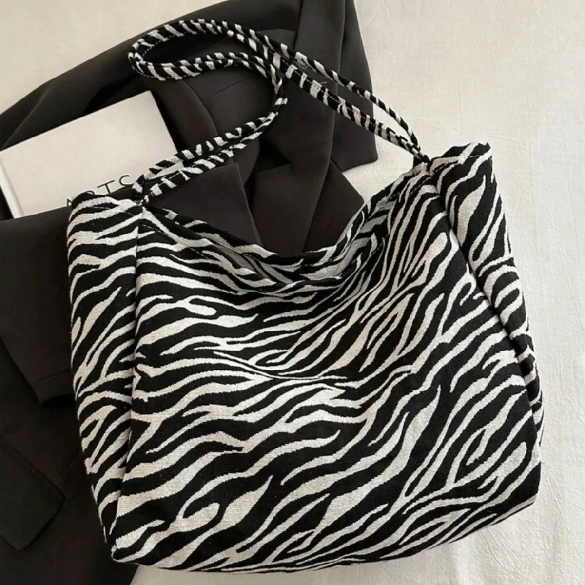 Fashion Tote Handbag - Zebra Print