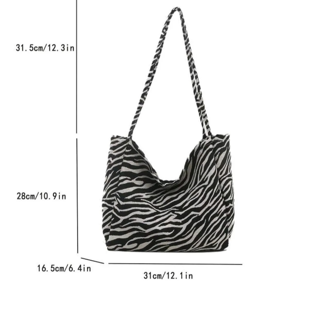 Fashion Tote Handbag - Zebra Print
