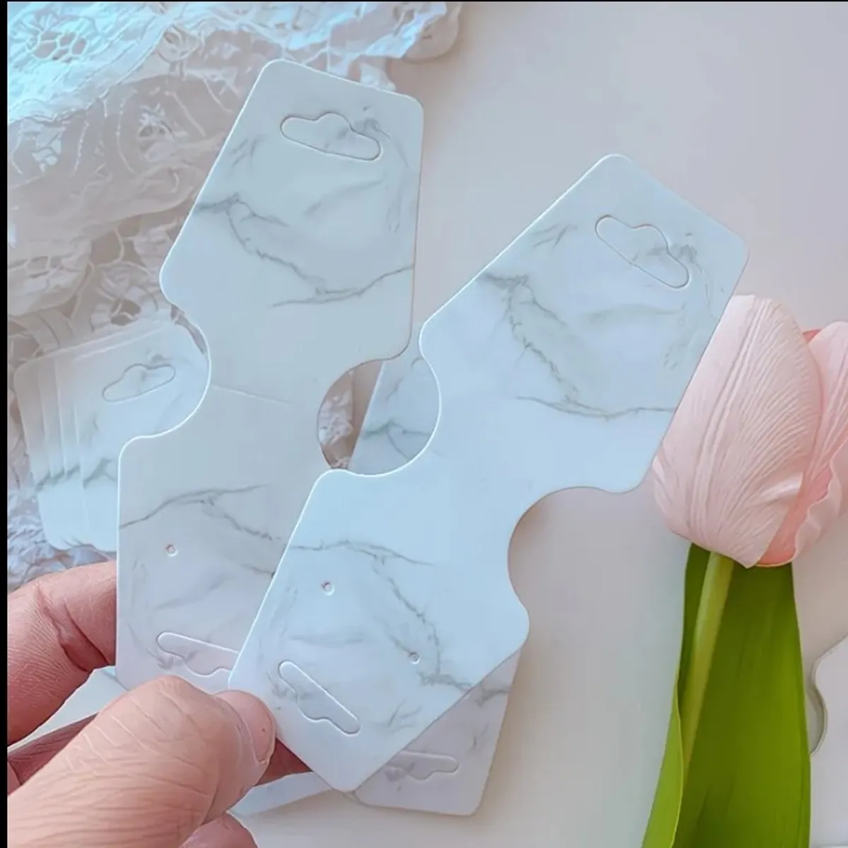 100 Sheets of Marble-patterned Double-sided Adhesive Jewelry Cardstock