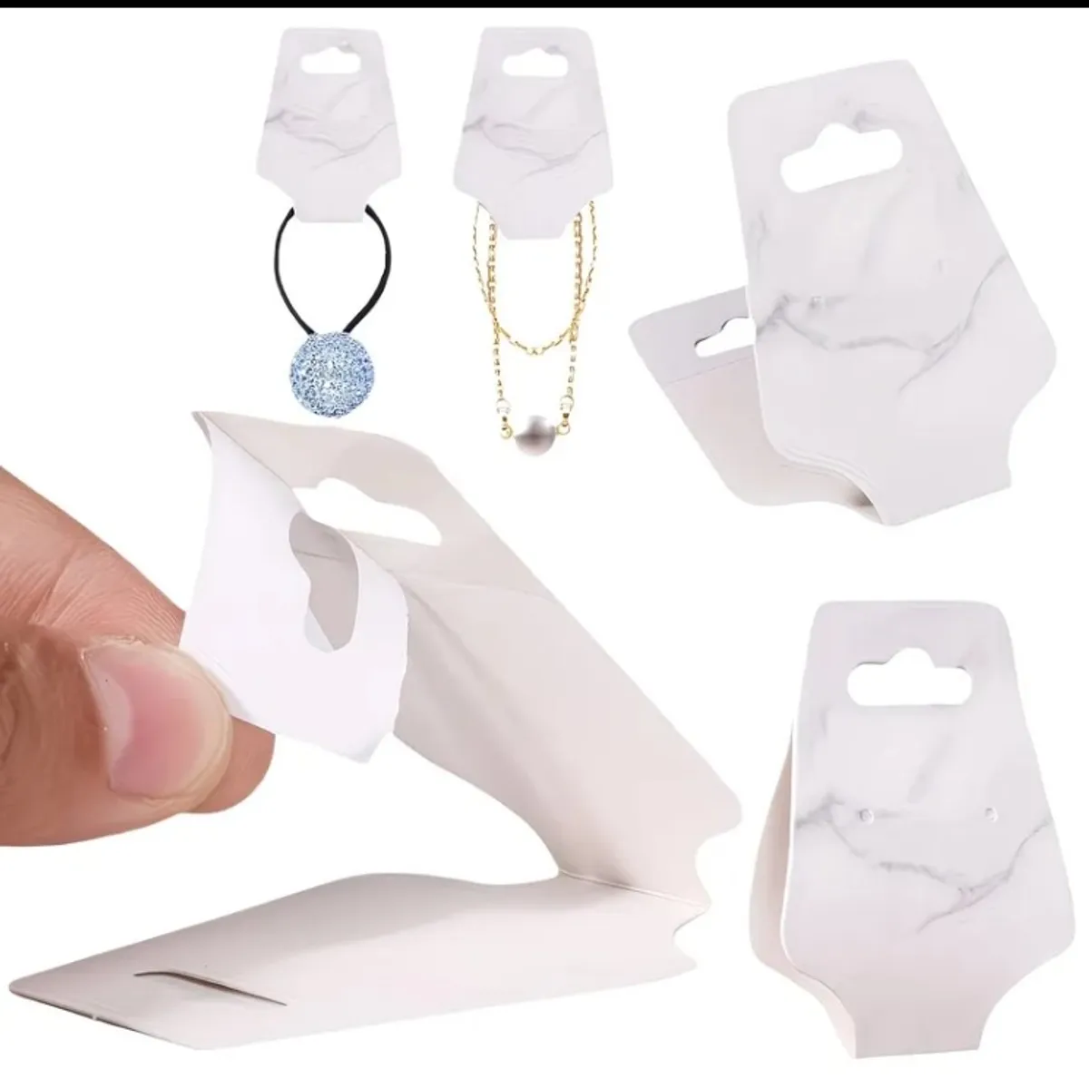 100 Sheets of Marble-patterned Double-sided Adhesive Jewelry Cardstock