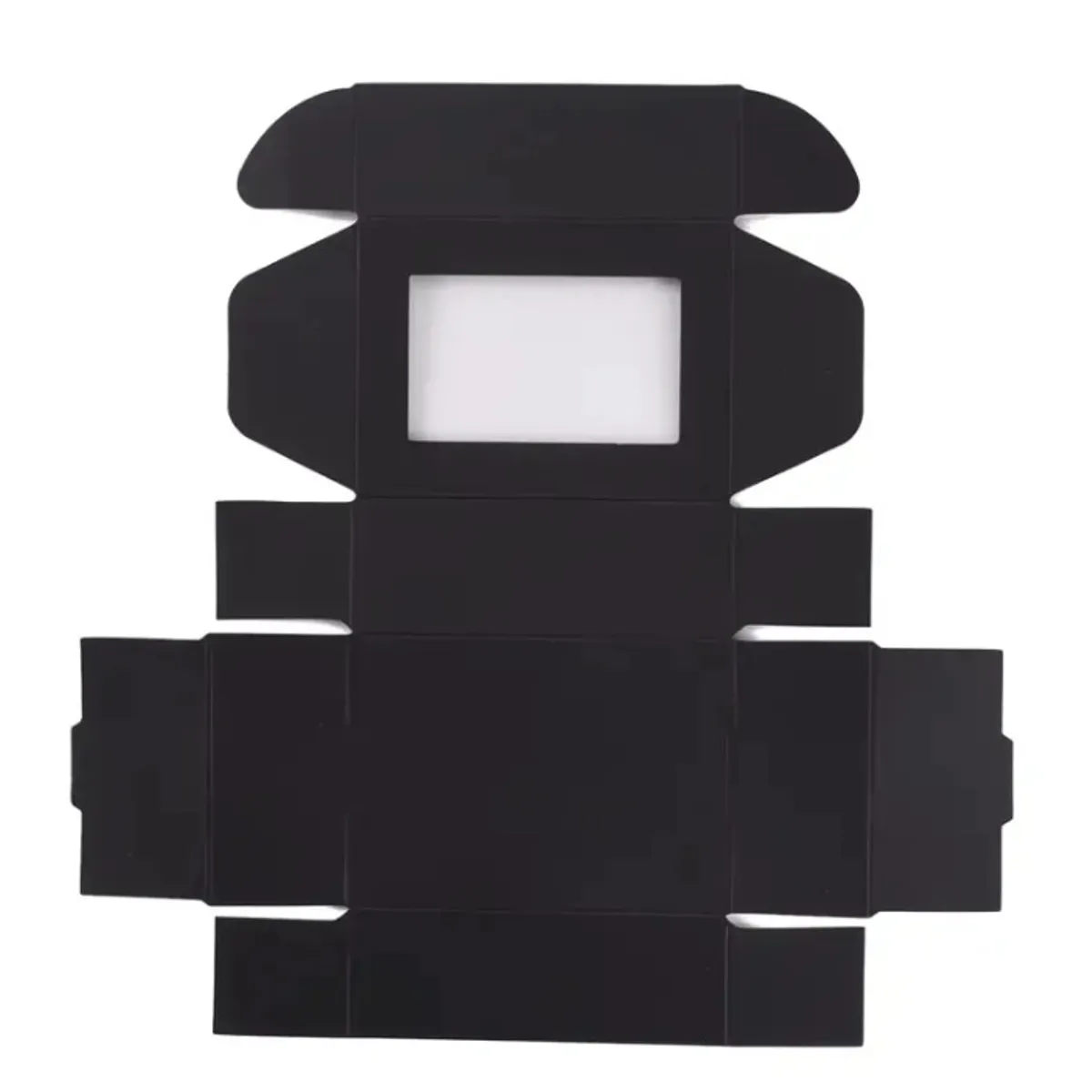 50pcs GLOBLELAND Black Craft Paper Jewelry Boxes with Clear Window - 6.2x8.7x3cm Rectangle Display & Packaging Supplies