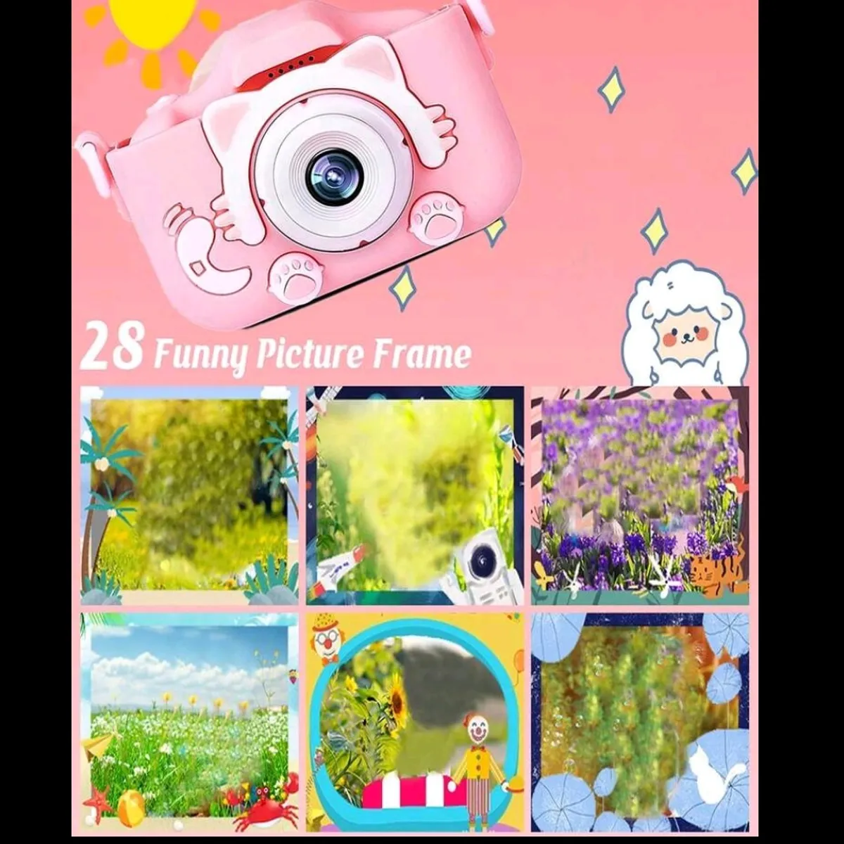 Mini Camera 1080P HD Pixel Digital Camera 2-Inch Screen Portable Camcorder With Soft Silicone Cover 32GB SD Card Reader