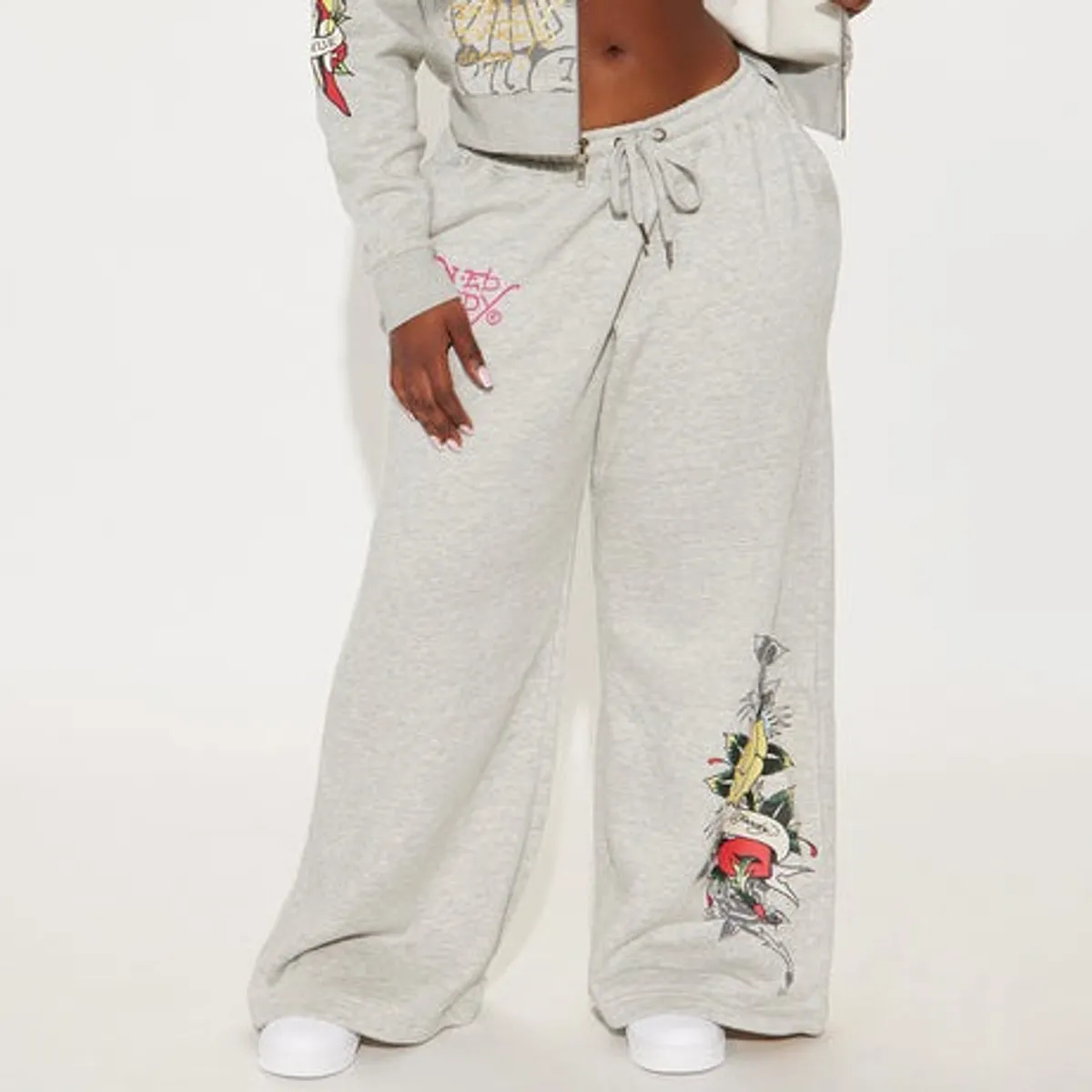 Ed Hardy Rose And Sword Sweatpant - Size: L