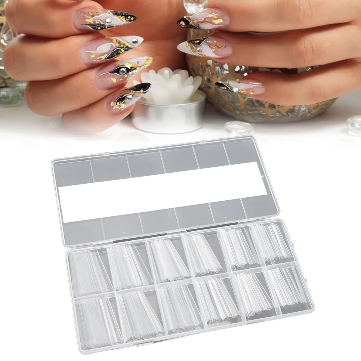 TopLLC False Nails, 240 Of Water Pipe Super Long Nails Soft Gel Tips
