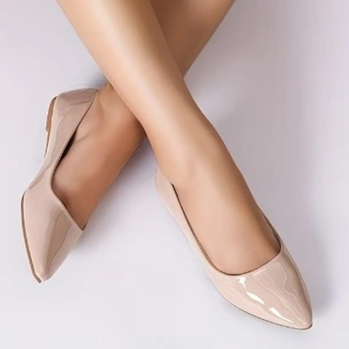 Women's Nude Pointed Flat Shoes- Size 11