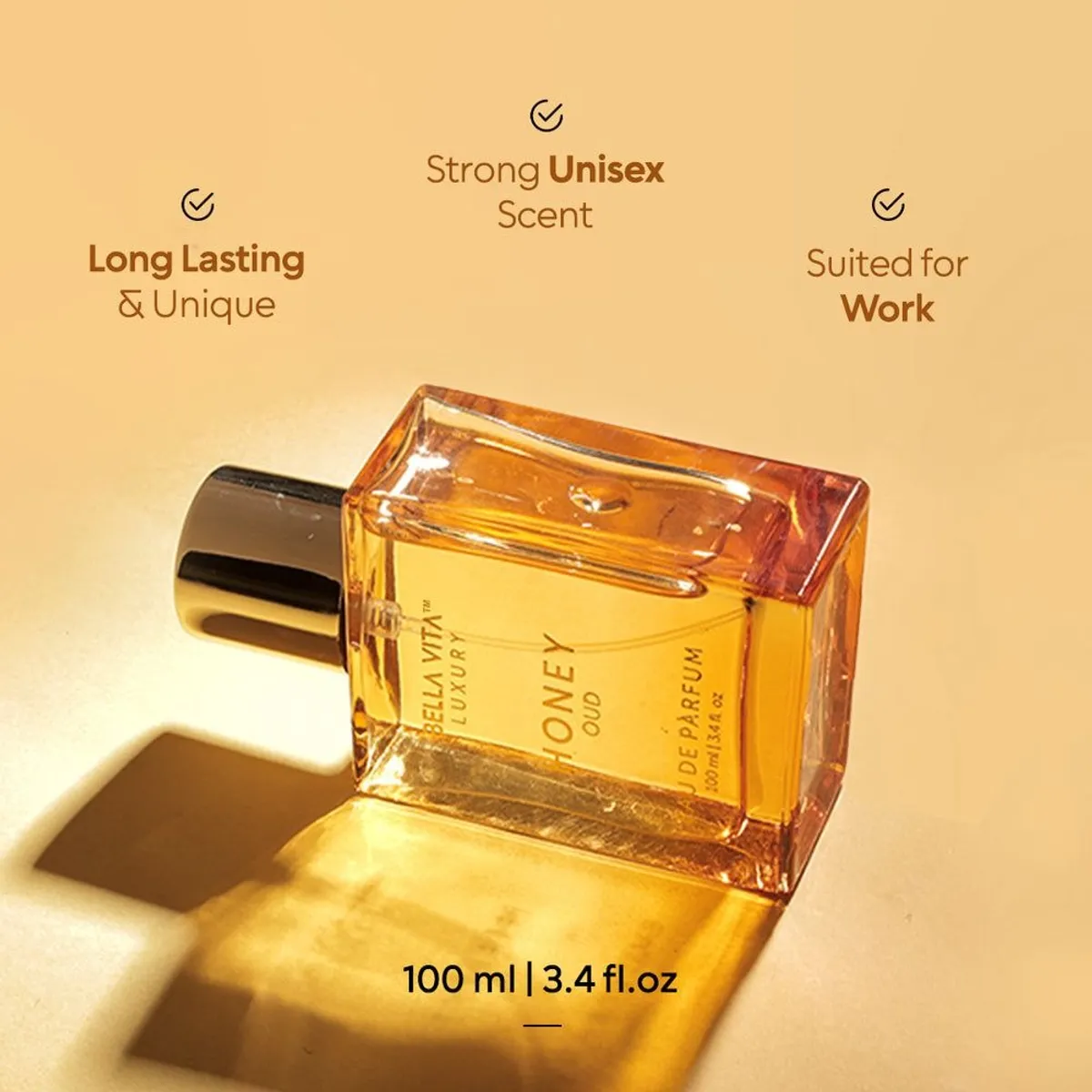 Bellavita Luxury Honey Oud Perfume 3.4 fl oz 100Ml  -Unisex