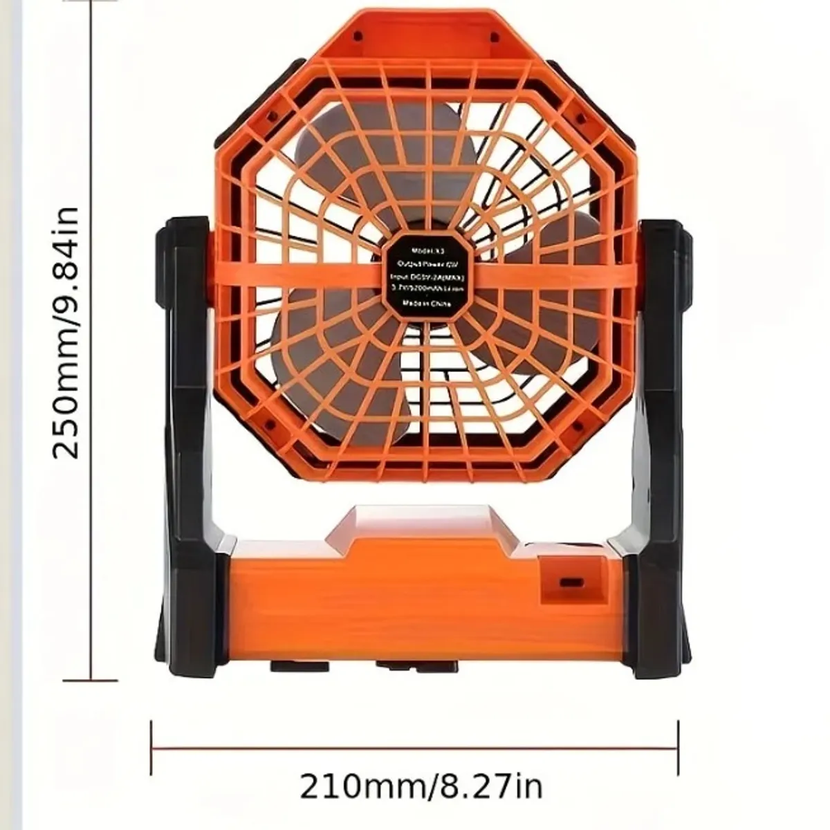 Multifunctional Outdoor Fan with LED Lighting, 7800mAh USB Rechargeable Lithium Battery, 270° Oscillating Head