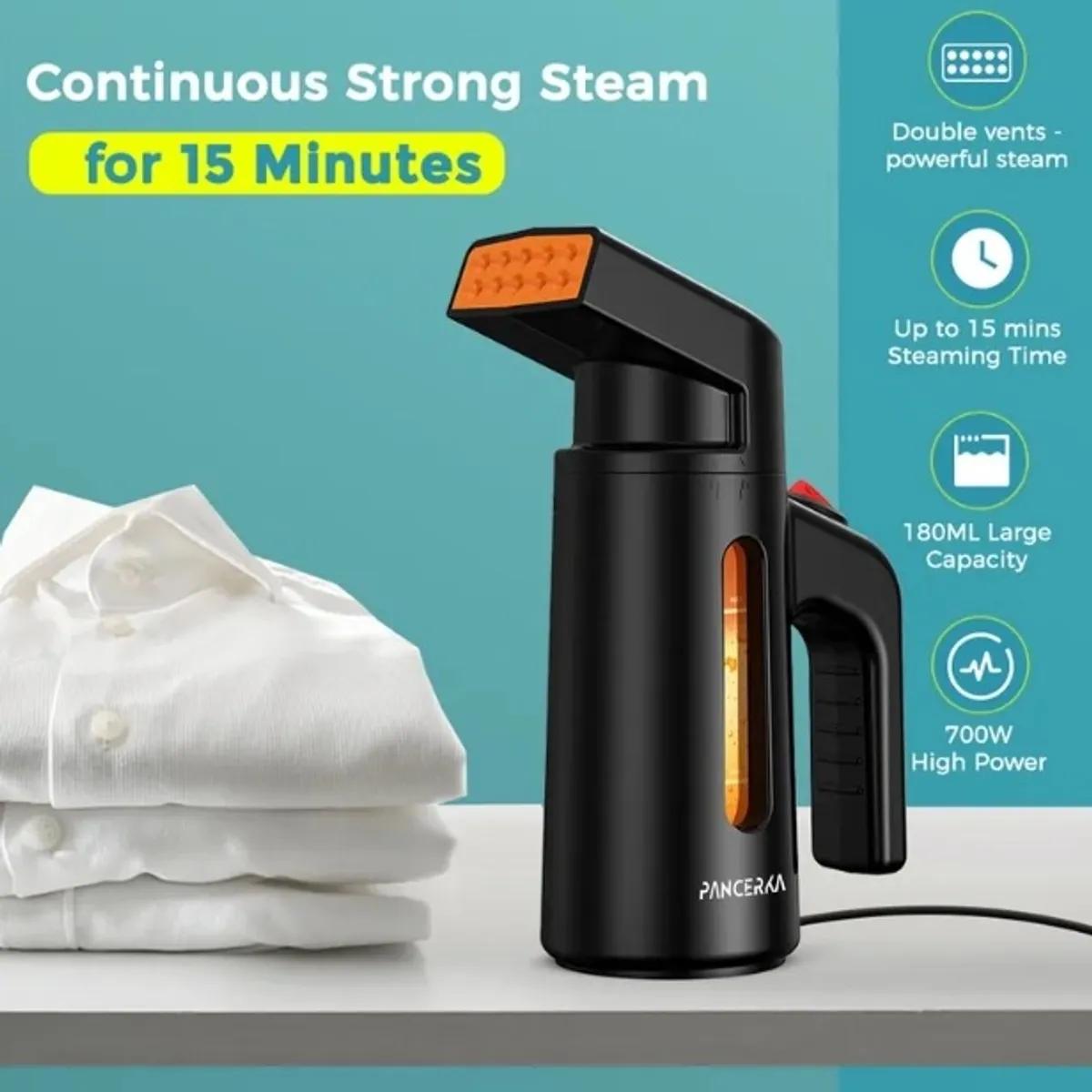 1pc Garment Steamer for Clothes, Portable Handheld Design, 180ml steam vents Strong Penetrating Steam, Removes Wrinkle