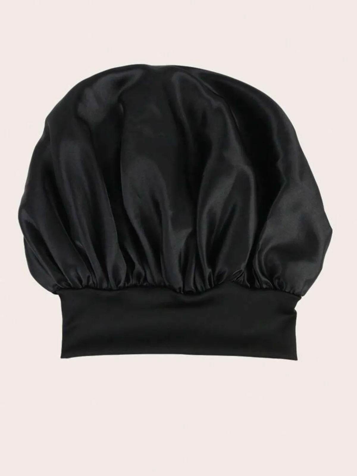1pc Women Black Fashionable Hair Bonnet For Home