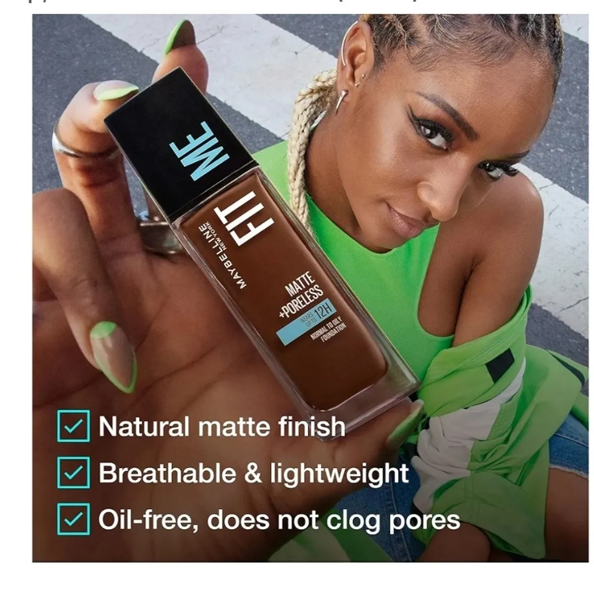 1 MAYBELLINE -  355 Coconut Fit Me Matte + Poreless Liquid Foundation Makeup-Size 1fl oz