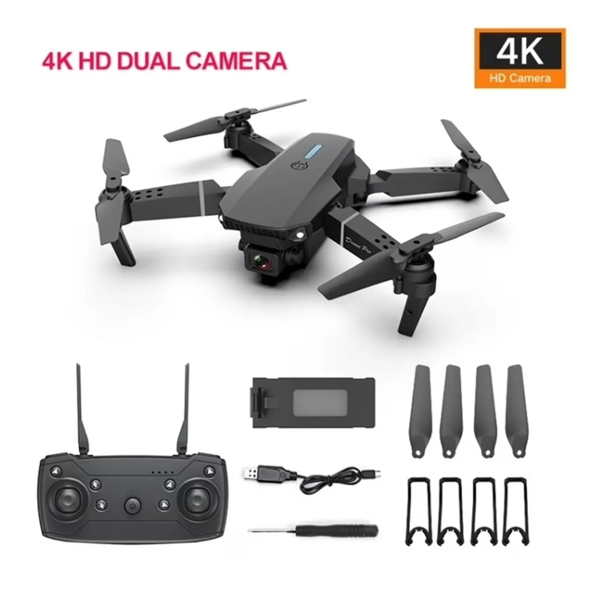 Foldable Drone with 1080P Dual Camera for Adults, RC Quadcopter WiFi FPV Live Video, Altitude Hold, Beginner One Key Take Off/Land