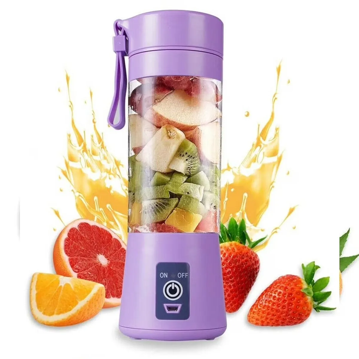 Portable Electric Blender Juicer Fruit Blender Smoothie Maker Milk shaker Baby Food Protein Shake USB Rechargeable Travel Gym Camping , Purple