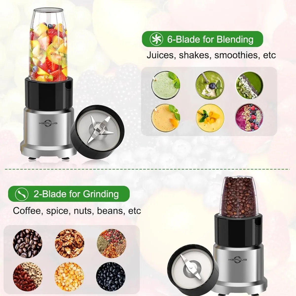 Personal Blender for Shakes and Smoothies, 6-Leaf Blenders for Kitchen 850W