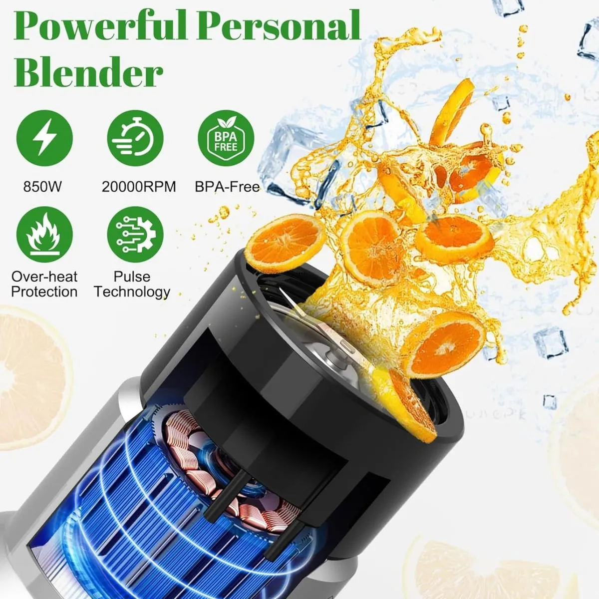 Personal Blender for Shakes and Smoothies, 6-Leaf Blenders for Kitchen 850W