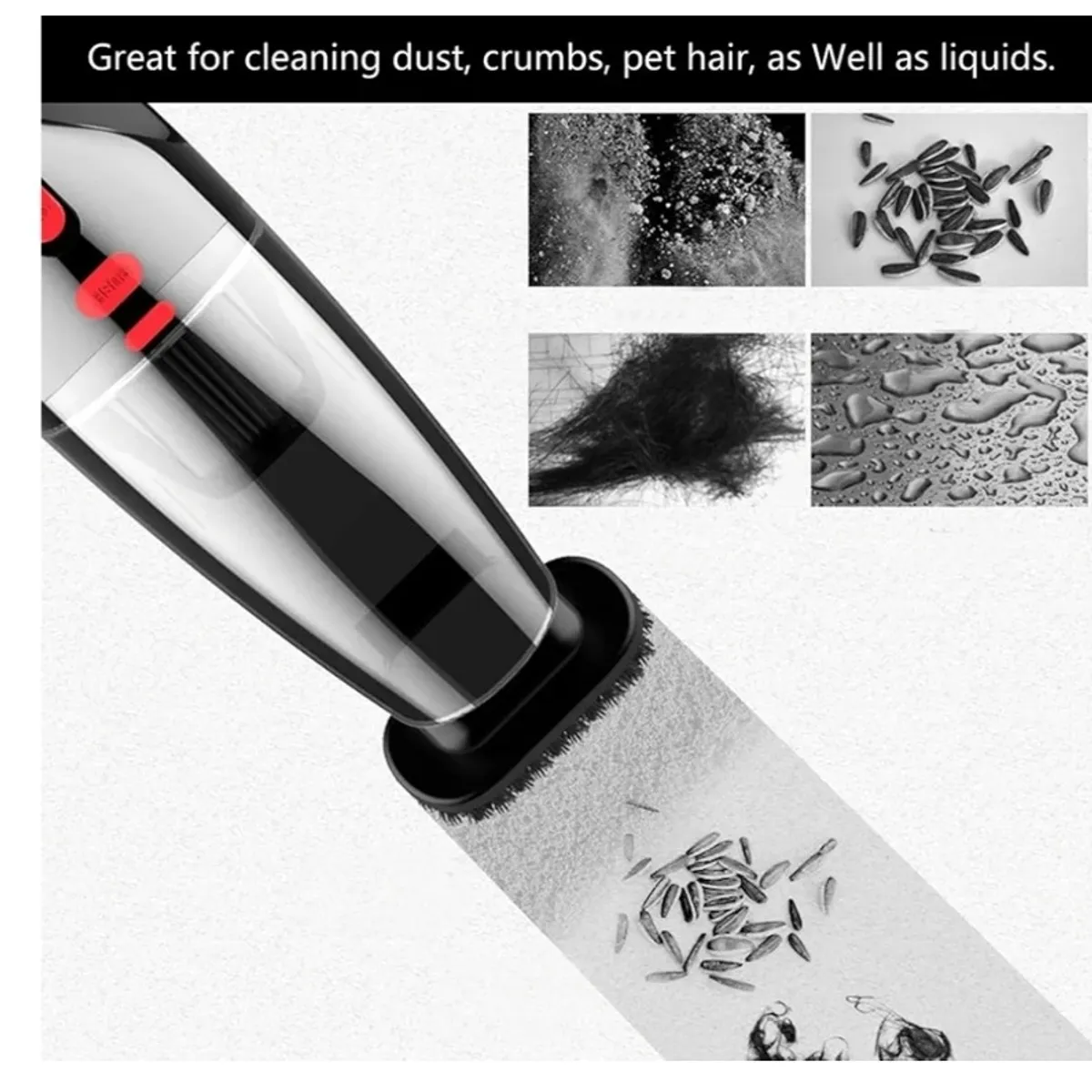 DC12V 120W Wired Car Portable Vacuum Cleaner Wet Dry Dust Catcher with Light