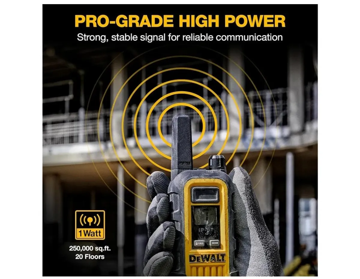 DEWALT 
2 Pack DXFRS300 FRS Walkie Talkies Long Range 2 Way Radio, 1 Watt, Waterproof & Rechargeable