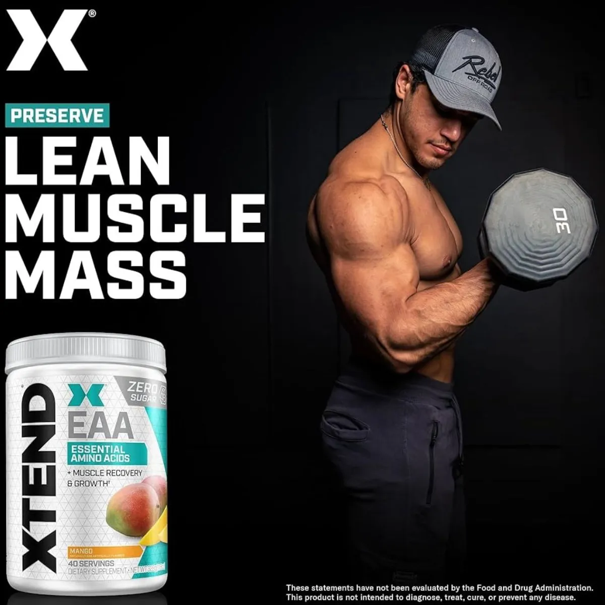 Xtend Scivation EAA + BCAA Powder | Muscle Recovery & Lean Muscle Growth, Mango, 40 Servings