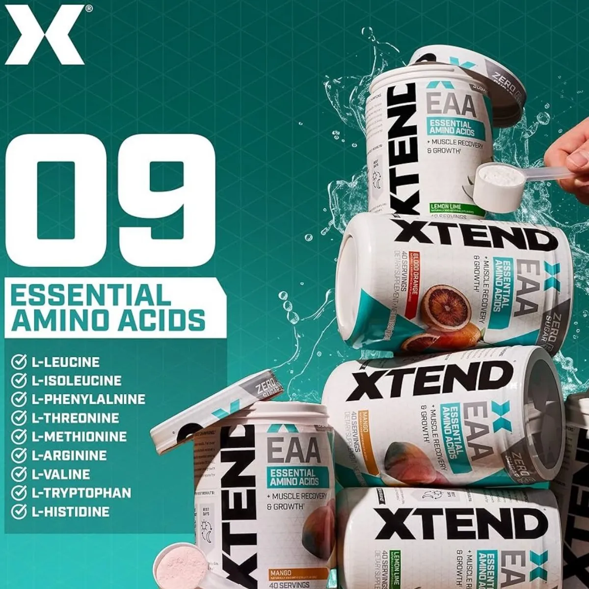 Xtend Scivation EAA + BCAA Powder | Muscle Recovery & Lean Muscle Growth, Mango, 40 Servings
