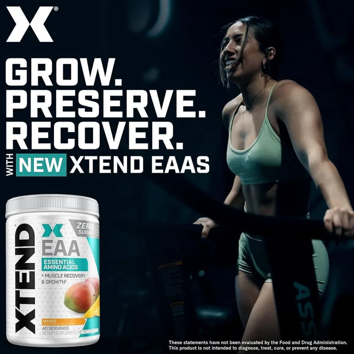Xtend Scivation EAA + BCAA Powder | Muscle Recovery & Lean Muscle Growth, Mango, 40 Servings