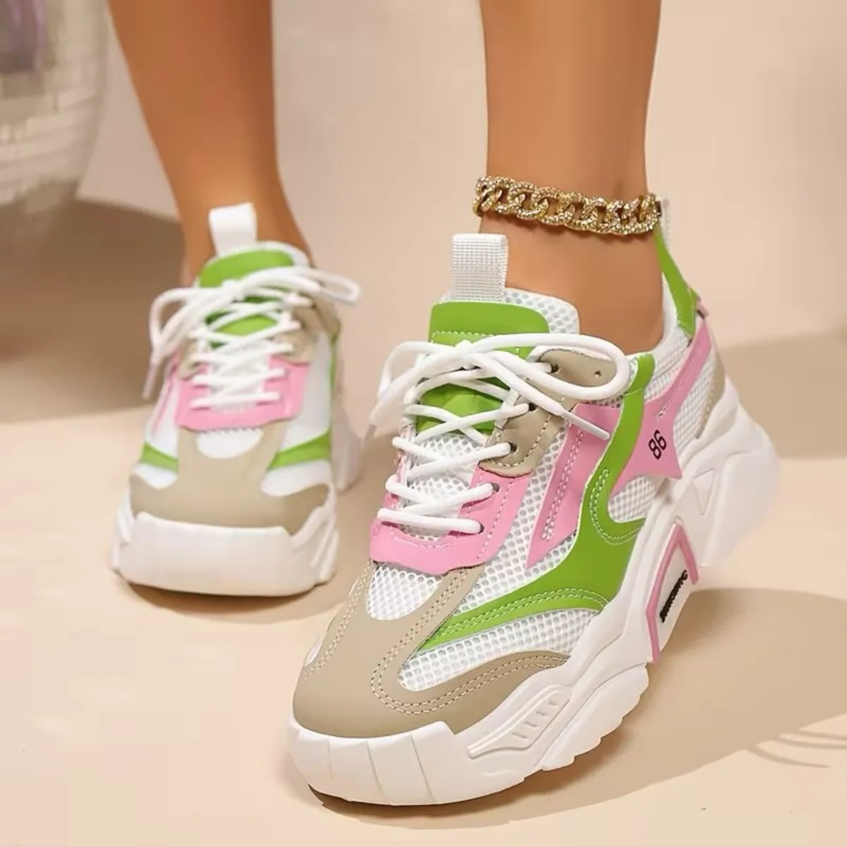 Women's Multi-Colored Fashion Sneakers  -Size 8.5