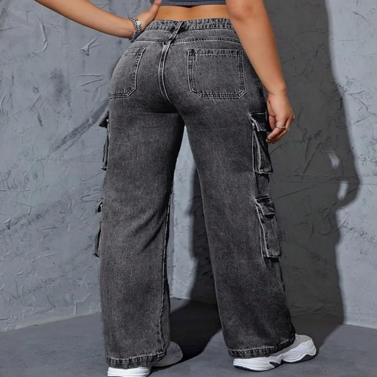 Women's Grey High Waist Denim Jeans Pants  -Size XS