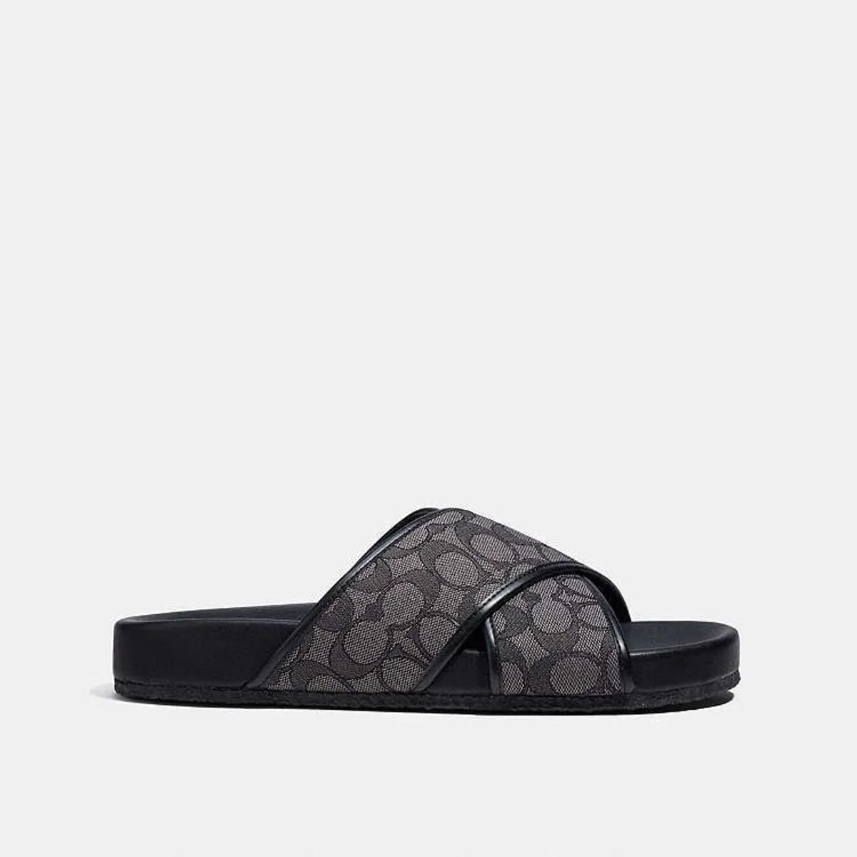 Coach Men’s Charcoal/Black Crossover Sandal   -Size 10