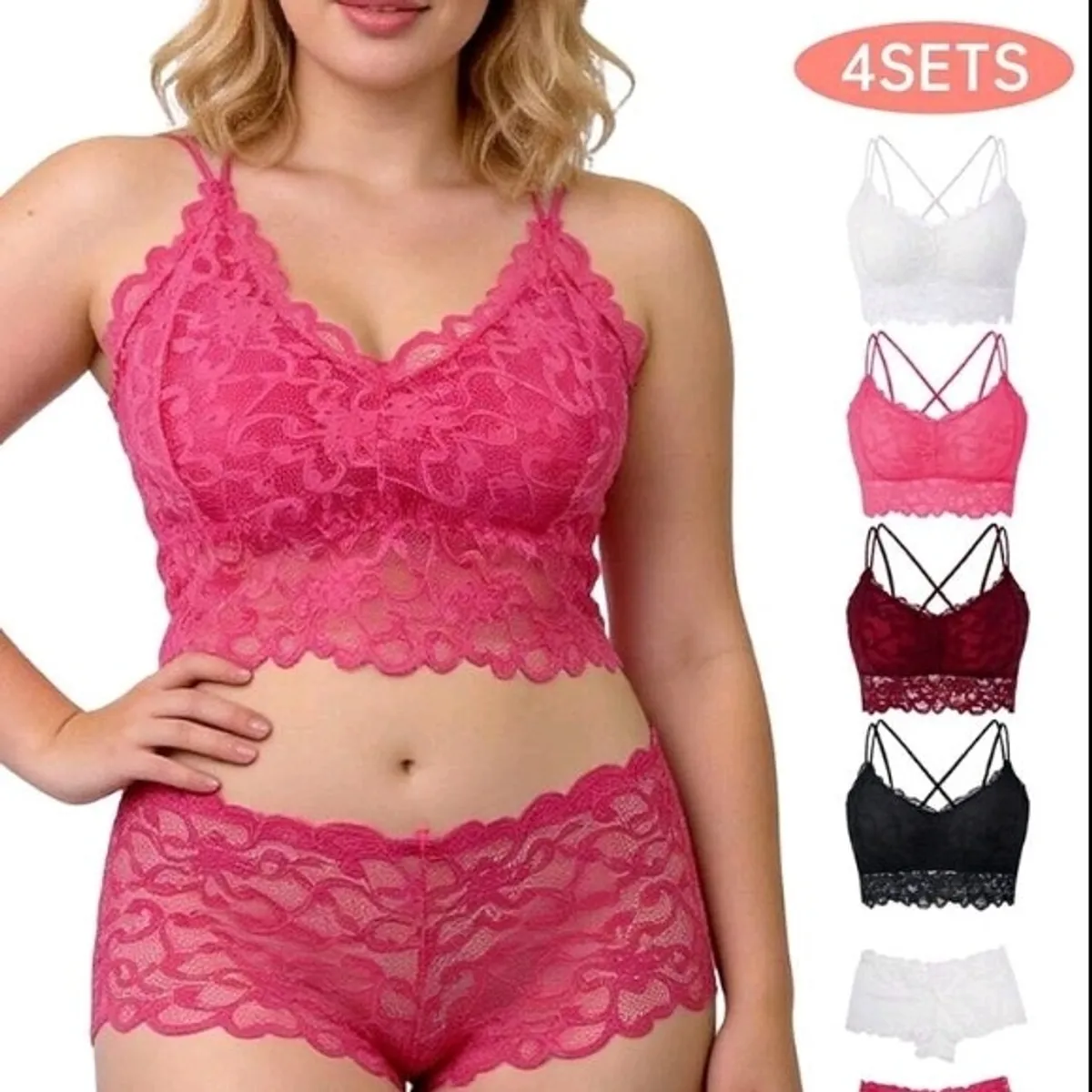4pcs Women's Underwear Set- Size L