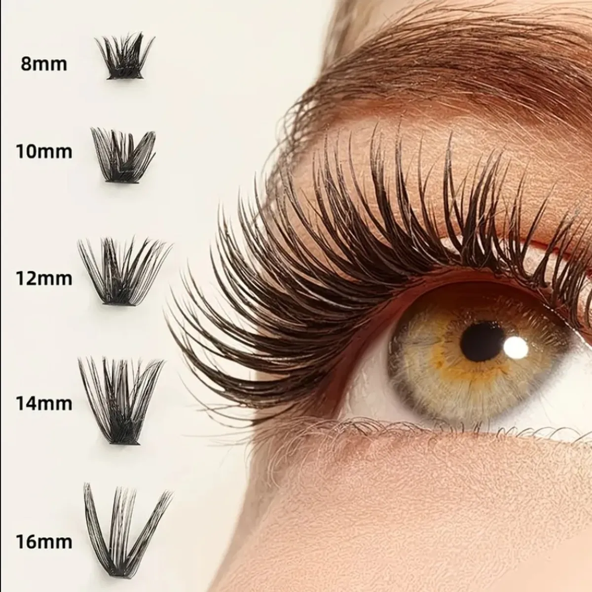 Eyelash Extension Kit | Contains Individual Eyelash Clusters with Mixed Lengths of 9-16 mm, Available in 30D, 40D, 50D, 60D C Curl Types, Includes Bond Seal, Tweezer, Makeup Tool