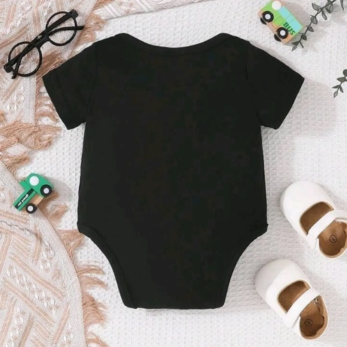 Baby Letter Print One-Piece Short Sleeve -Size 0-3M