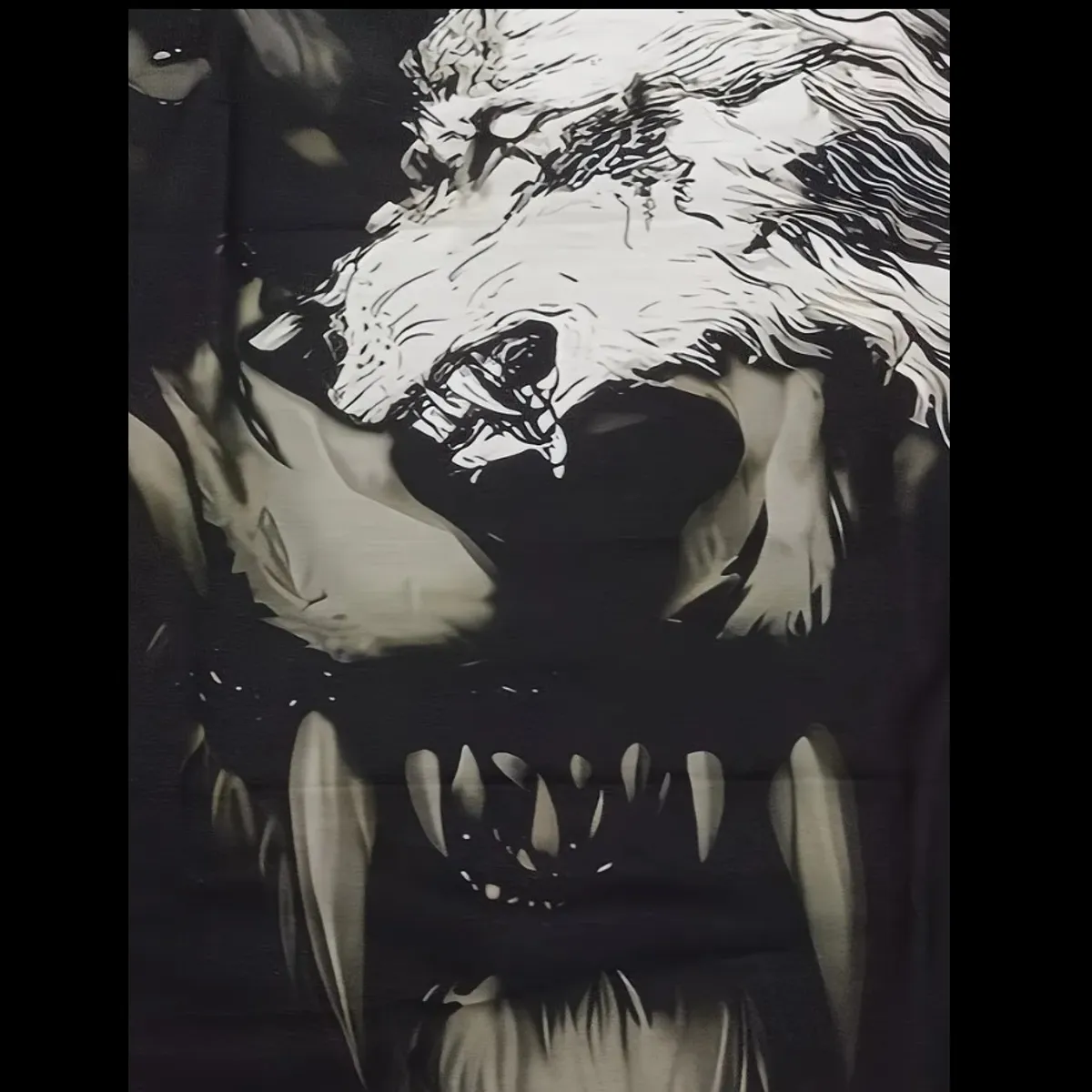 Men's Wolf Pattern 3D Print T-Shirt, Fashion Casual Long Sleeve Outdoor Street Style - Size XL